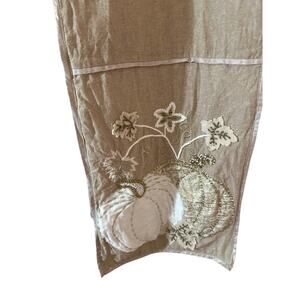Harvest Thanksgiving fall linen runner Entry Table feast beaded embroidered